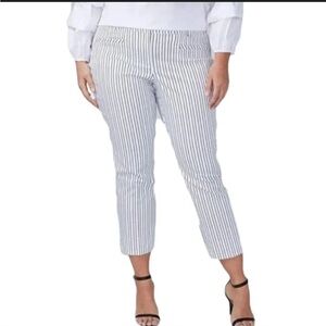 Lane Bryant The Allie Blue & White Striped Pants